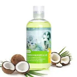 Produktbild: Nobleza Shampoo für Hunde Katzen mild 250ml, Welpenshampoo sensitiv und bio mit Kokosduft, Welpen Shampoo natürlich für empfindliche Hunde und kleine hunde, Hautfreundlich, Pflegend und leicht kämmbar