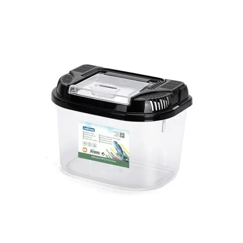 Produktbild: Nobleza Terrarium für Reptilien und Amphibien, Zuchtbox aus Kunststoff, transparent, Faunarium für Schildkröten, Eidechse, Gecko, Spinne, Chamäleon, Grillen, Skorpion, Größe S: L 22,4 x B 15,3 x H