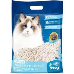 Produktbild: Nobleza Tofu Katzenstreu biologisch abbaubare – 3.8 Liter Katzen Streu klumpend, staubfreie und geruchlose