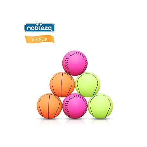 Produktbild: Nobleza - 6 Stück Hundeball Premium Aus Naturkautschuk - Hundespielball Hundebälle Nahezu Unkaputtbar- 7.2cm Ø. Geeignet Für Kleine Und Mittlere Hunde