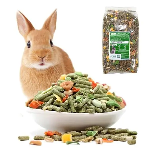 Produktbild: Nobleza - (700g Kaninchenfutter Ausgewogen, Hauptfutter für Hasen mit Gemüse, Natürliches Nagerfutterlebenswichtigen Vitaminen und Mineralien