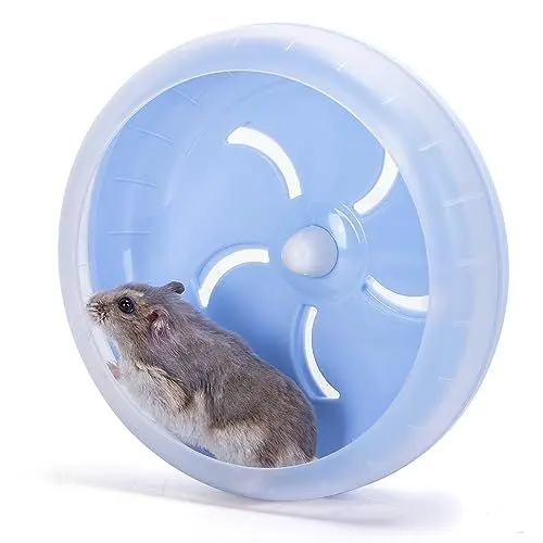 Produktbild: Nobleza - Hamsterrad, ø17.5 cm Laufrad Hamster, Leise Hamster Spielzeug, rutschfeste Laufscheibe für Totoro Mouse Eichhörnchen Chinchillas Kleintier Haustier(Blau)
