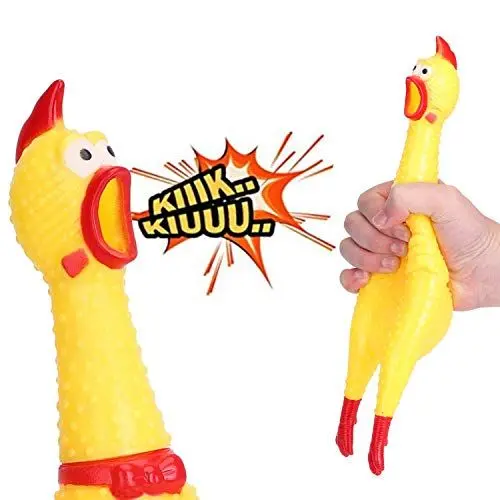 Produktbild: Nobleza - Hundespielzeug Rubber Screaming Chicken Yellow Quietschende Dekompression Kleines Spielzeug zum Reinigen der Zähne