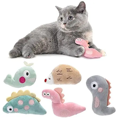 Produktbild: Nobleza - Katzenminze Plüschtiere 5PCS Katzenminze Plüschtiere,Weiches Plüsch Katzenspielzeug,Spielzeugsets Kätzchen Reinigung Training Spiel Knabbern