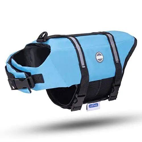 Produktbild: Nobleza - Schwimmweste Hund, Einstellbare Hunde Schwimmweste mit Rettungsgriff und Reflektierend, Hundeschwimmweste Kleine Hunde mit Guter Auftrieb, zum Schwimmen, Bootfahren und Kanufahren, Blau(S)