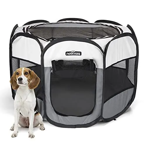 Produktbild: Nobleza - Welpenlaufstall Tierlaufstall Faltbar für Hunde, Oxford Wasserdichter Laufstall Tierlaufstall für Hunde Hasen Meerschweinchen Katzen für innern Oder Außen, 92x92x58cm