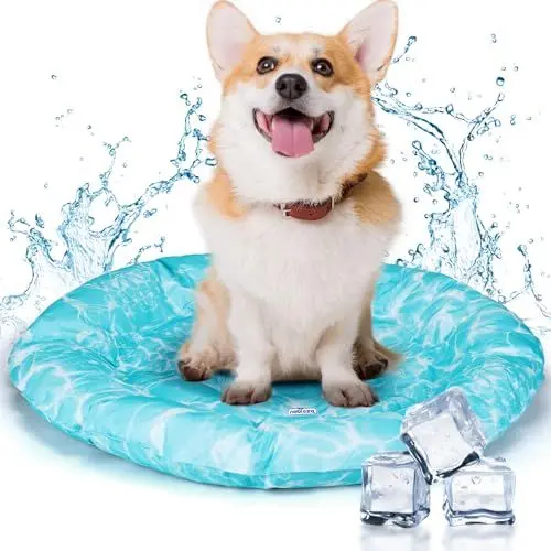 Produktbild: Nobleza kühlmatte Hunde Katzen, Kühldecke für Hund, Kühlende Decke Bett Haustier, Hundekühlmatte Selbstkühlend, Kühlkissen Sommer, Kühlbett mit Ungiftigem Gel, Orbicular, M, 72CM