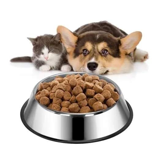 Produktbild: Nobleza-Edelstahl Hundenapf, Futternapf Hund, Wassernapf für kleine/Mittlere Hunde, rutschfeste Stapelbare Haustiergerichte Haustiergerichte, Haustierfütterungsschüssel für Hunde 15 cm