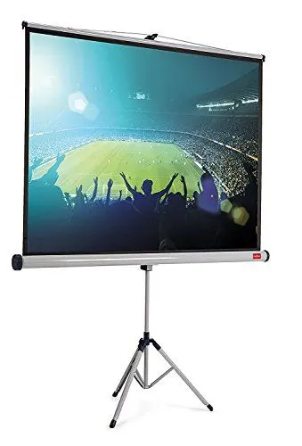 Produktbild: Nobo Beamer-Leinwand mit Dreibeinstativ, Projektorleinwand mit brillant weißer Oberfläche, mit Standfuß, tragbar und freistehend, 1500 x 1138 mm, 1902395