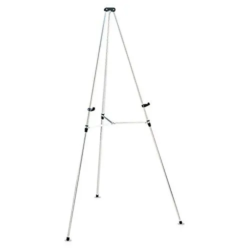 Produktbild: Nobo Q50E Teleskopaufsteller Dreibeinstativ, bis 12 kg, bis 59 cm, Aluminium design mit Röhrenbeinen, 109 x 109 cm, 1 Stück