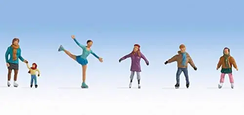 Produktbild: NOCH Schlittschuhlaufen Figuren-Set, detaillierte Kunststofffiguren, maßstabsgetreue Modelle 1:160 Spur N für Winterlandschaften