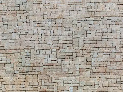Produktbild: NOCH 3D-Kartonplatte „Kalksteinmauer“, Beige, 25 x 12,5 cm, für Spur H0, ideal für Modellbau und kreative Projekte
