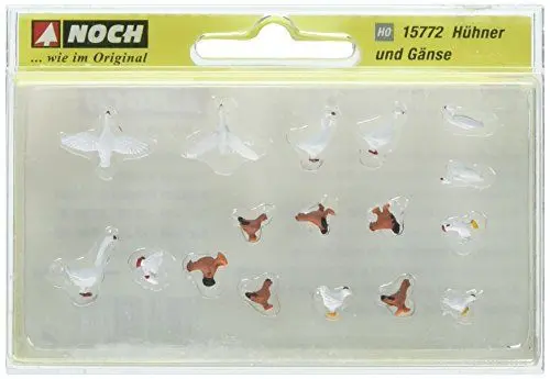 Produktbild: NOCH® Hühner und Gänse, Figuren-Set, 18-teilig für die Spur H0, ideal für Dioramen und Modellbau