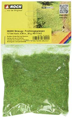 Produktbild: NOCH® Streugras „Frühlingswiese“, statisches Gras, 1,5 mm 20 g Beutel, für die Spurweiten N und Z ideal für realistische Modellwiesen