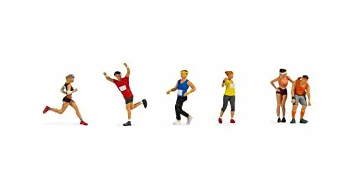 Produktbild: NOCH Marathonläufer Figurenset, mit bewegten Lauf-Figuren, perfekt für H0 Modellbau Szenerien und Dioramen