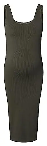 Produktbild: Noppies Damen Noemi Seamless Rib Dress Sl Kleid, Olive - P627,M-L