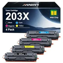 Produktbild: NOGIVY 203X 203A Toner Kompatibel für HP 203X 203A CF540X für Color Laserjet Pro MFP M281fdw M281fdn M280nw M281cdw M254dw M254nw M254dn CF541X CF542X CF543X (Schwarz Cyan Yellow Magenta, 4er-Pack)