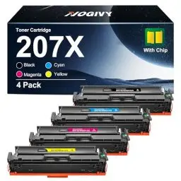 Produktbild: NOGIVY 207X Toner Set mit Chip Kompatibel für HP 207X 207A Toner für Color Laserjet Pro MFP M283fdw Toner für M255dw M282nw M283fdn W2210X W2211X W2212X W2213X (Schwarz Cyan Yellow Magenta, 4er-Pack)