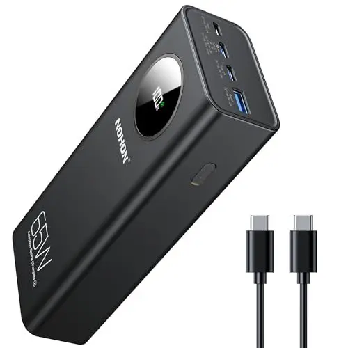 Produktbild: NOHON Powerbank 26800mAh Fast Power Bank: 65W Charge USB C PD/QC3.0 Externer Akku mit LED Display | 4 Ports Externer Handyakku Kompatibel mit iPhone16 15 14 13 12 11 Mini Pro Max iPad Samsung S Huawei