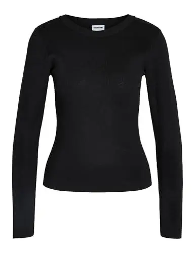 Produktbild: NOISY MAY Damen NMJAZ L/S O-Neck Knit FWD NOOS Strickpullover, Black, Small