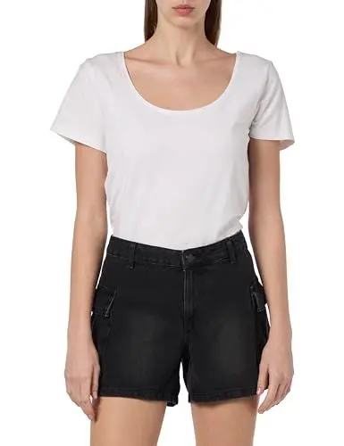 Produktbild: NOISY MAY Damen NMSMILEY Cargo NW Shorts VI445BL NOOS Jeansshorts, Black Denim, XS
