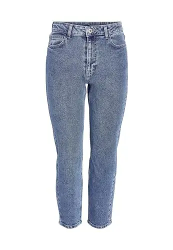 Produktbild: Noisy may Damen Ankle Jeans Lockere Slim Fit Denim Hose High Waist NMMONI, Farben:Blau, Größe:28W / 32L, Beinlänge:L32