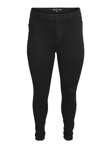 Produktbild: Noisy may Damen Nmcallie Hw Vi023bl Curve Noos Jeanshose, Black Denim, 48W / 32L EU