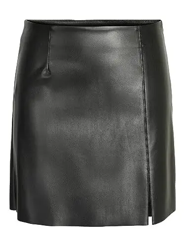 Produktbild: Noisy may Damen Nmclara Penny Pu Hw Slit Skirt Curvenoos, Schwarz, 48