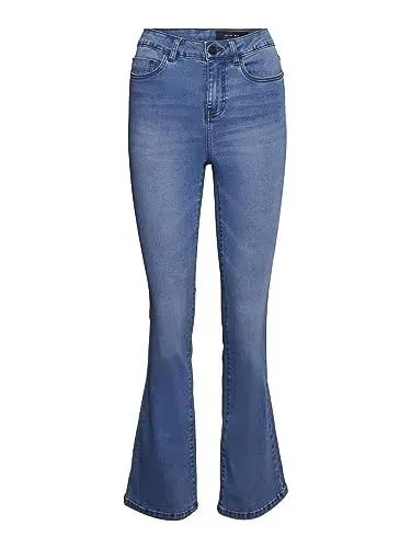 Produktbild: Noisy may Damen Nmsallie Hw Flare Vi162lb Noos Jeans, Light Blue Denim, 30W 32L EU
