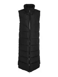 Produktbild: Noisy may Lange Weste Maxi Wattierte Puffer Stepp Jacke Wadenlang ohne Ärmel & Kapuze NMDALCON, Farben:Schwarz,Größe Damen:XL