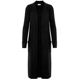 Produktbild: Noisy may Langer Einfarbiger Cardigan Langarm Basic Stretch Strick Jacke mit Vordertaschen NMCITY, Farben:Schwarz,Größe Damen:XL