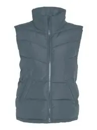 Produktbild: Noisy may Puffer Weste Wattierte Stepp Übergangsjacke ohne Kapuze Basic ohne Ärmel NMDALCON, Farben:Grau,Größe Damen:M