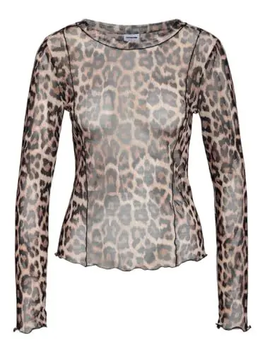 Produktbild: noisy may Damen NMELIF L/S O-Neck VIP LX Top, Natural/AOP:Leo, Medium