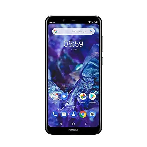 Produktbild: Nokia 5.1 Plus Smartphone (14,73 cm (5,8 Zoll) HD+ Display, 13 MP + 5 MP Dual Rückkamera, 8 MP Frontkamera, 32 GB interner Speicher, 3 GB RAM, Dual-Sim) gloss schwarz