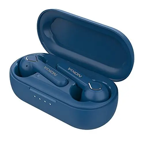 Produktbild: Nokia BH-205 Lite Earbuds Kabellose Kopfhörer, 36 Stunden Spielzeit, Bluetooth Kompatibel, Verbesserter Bass, Komfortable Passform, Kompaktes Kabelloses Ladecase, Blau