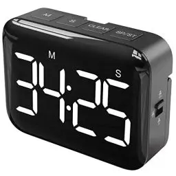 Produktbild: NOKLEAD digitaler Küchentimer zum Kochen: Magnetischer Countdown-Timer mit großer LED-Anzeige, einstellbare Lautstärke und Helligkeit, einfach zu bedienen für Kinder Ältere - Batterie inklusive Weiß