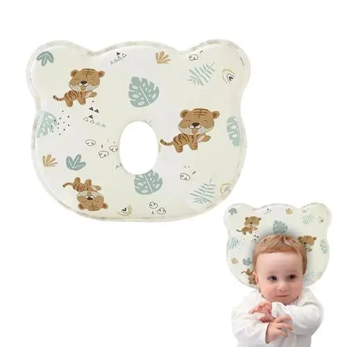 Produktbild: NOLACE lagerungskissen Baby Kinder Kissen Baby Kissen Neugeborene Memory Foam Reisekissen, Babykissen Gegen Plattkopf Neugeborenes Kissen für 0-12 Monate Kinder Bett Kinderwagen (Kleiner Tiger)