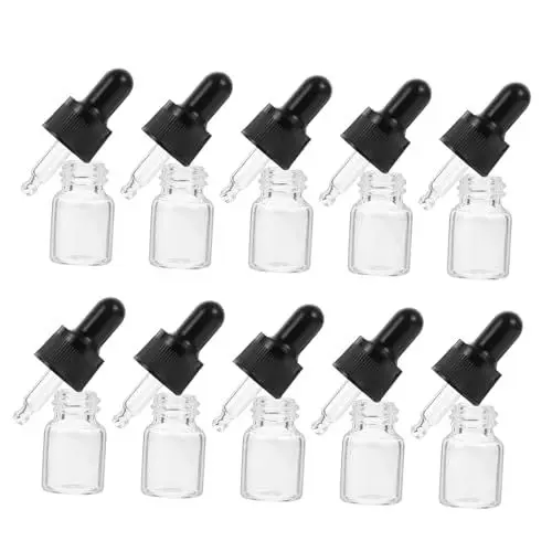 Produktbild: NOLITOY Pipettenflaschen 10er Set 5ml Glas Tropfflaschen Auslaufsichere Kappe Für