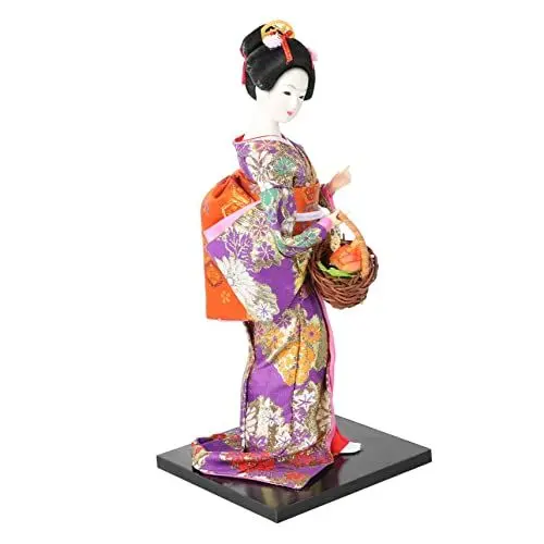 Produktbild: NOLITOY 1stk Japanische Puppendekoration Harz Ballerina Ornament Für Mädchen Asiatische Kimonopuppe Porzellanpuppen Mädchen-kokeshi-Puppe Retro Beweglich Violett Büro Senfkörner Schaum