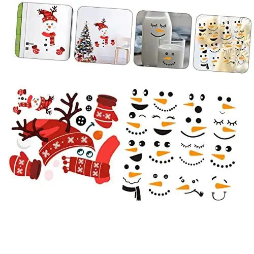 Produktbild: NOLITOY 2 Blätter Schneemann-kühlschrankmagnet Weihnachten Wandtattoos Weihnachtsdeko Tür Urlaubsfenster Klammern Wandaufkleber Weihnachtsfensterbilder Wasserdicht Poster PVC 3D