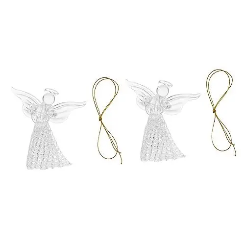 Produktbild: NOLITOY 2 STK Segensengel Windspiel Süßes Windspiel Ostern Hängende Dekoration Windspiel Segnen Ornamente Für Den Weihnachtsbaum Decke 3D Glas Mit Hohem Borosilikatgehalt Schnur Hängt