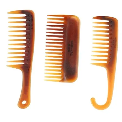 Produktbild: NOLITOY 3St Frisierkamm Massagekamm dicker Zahnkamm Locken Frisierkämme Haarstylingkamm für Herren hairbrush haarbürsten combs haar pflege haircharm entwirrender Haarkamm Friseurkamm Brown