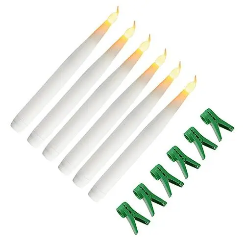 Produktbild: NOLITOY 6St geführte geführte Wachskerzen Christbaumkerze mit Clip weihnachtsdeko Weihnachtskerzen weiße Spitzkerzen LED-Schreibtischlampen lange Stangenkerze Desktop- blinkt