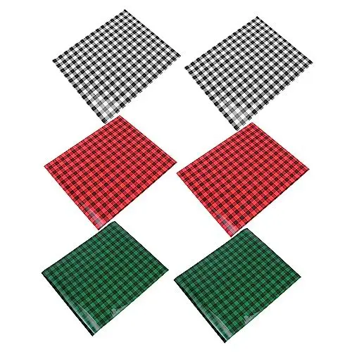 Produktbild: NOLITOY 6 Blätter Weihnachten Plaid Custom Gravur Wärme Transfer Vinyl T-shirt Iron-on Film