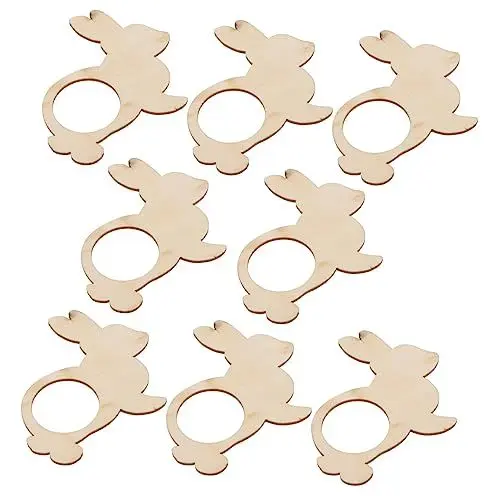 Produktbild: NOLITOY 8 Stück Teiliges Kaninchen Serviettenringe Holz Serviettenhalter für Ostern Hochzeiten und Feste Stilvolle Tischdekoration für Restaurant und Zuhause