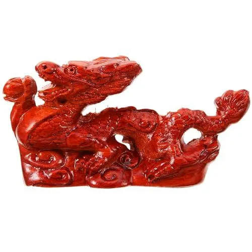 Produktbild: NOLITOY Chinesische Drachenstatue Aus Holz 2024 Jahr des Drachen Skulptur Fengshui-Drachenstatue Sternzeichen Drache Figur Für Glück Erfolg 12 cm