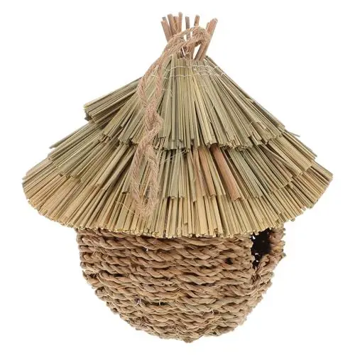 Produktbild: NOLITOY Hängendes Vogelhaus aus Gras Handgefertigtes Nistnest für Vögel im Freien Stabiles und Sicheres Zuhause für Garten Deko für Vogelbeobachtung und Naturerlebnis