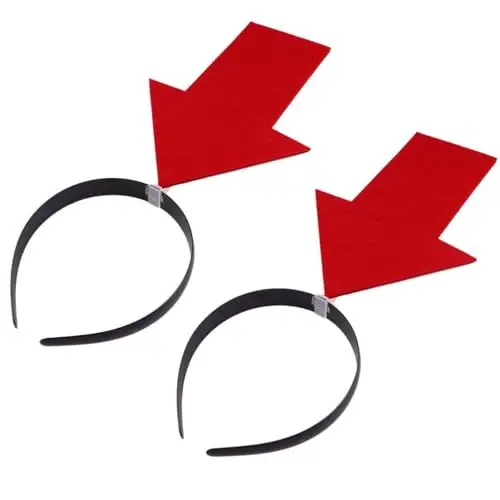 Produktbild: NOLITOY Stirnband Halloween-Haarreifen 2 Stück Lustige Boppers Lustiges Party-Stirnband Mit Pfeilspitze Neuheitsartikel Kopfbedeckung Lustige Fotoshooting-Requisiten Rot