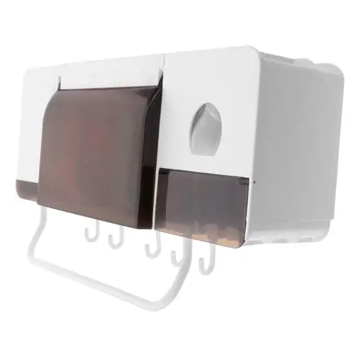 Produktbild: NOLITOY Wandmontierter Zahnbürstenhalter aus Multifunktional Bohrfrei für Badezimmer Geeignet für Elektrische und Manuelle Zahnbürsten Platzsparend und Wasserabweisend Einfache