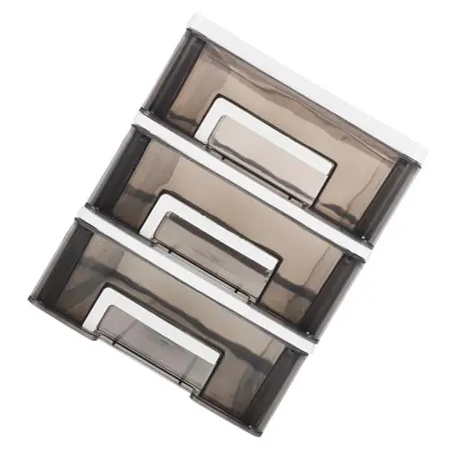 Produktbild: NOLITOY Weißer Rahmen Mit Klarer Schublade Schreibtisch Aufbewahrungsbox Ordnungssystem Make-up-Koffer-Organizer Stauraum Unter Dem Schreibtisch Stapeln Von Schließfach Groß Schmuck Büro